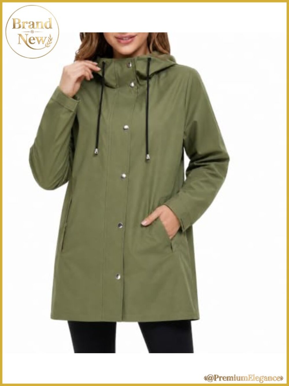 Orolay Waterproof Long Hooded Raincoat Packable Relaxed Fit Women